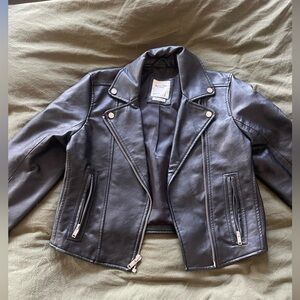 Abercrombie & Fitch Dark Leather Moto Jacket